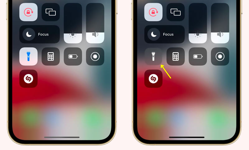 Turn Off Flashlight on iPhone from Control Center