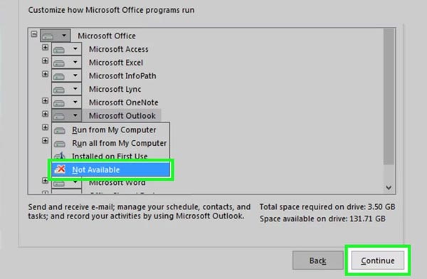 Remove Outlook From Microsoft Office Suite