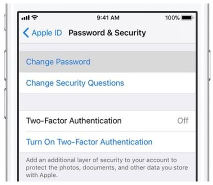 Reset iCloud password on iPhone