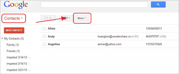 Check Gmail Contacts
