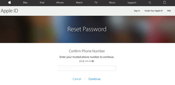 Recover iCloud password with two-factor authentication