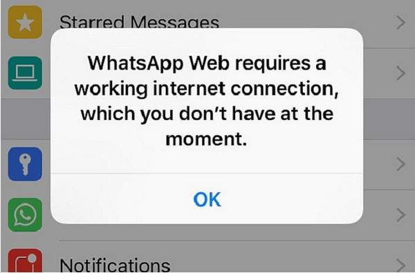 WhatsApp Internet connectivity problems