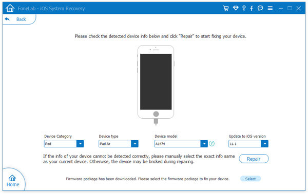 Download firmware package