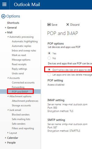 Resolve POP3 and IMAP conflict