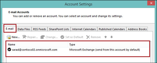 Check Outlook Exchange Account