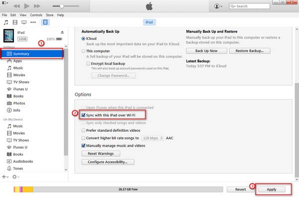 Enable Your iPad to Sync with iTunes Wirelessly