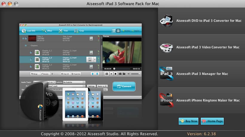 Aiseesoft iPad 3 Software Pack for Mac Screenshot