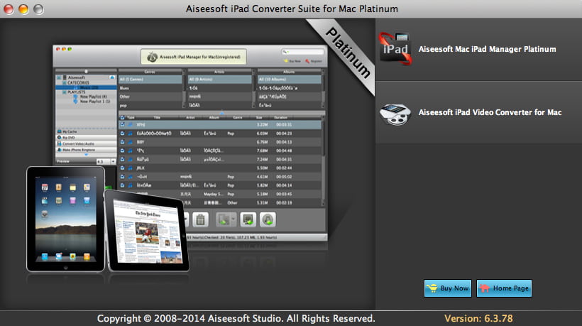 Screenshot of Aiseesoft iPad Converter Platinum Mac