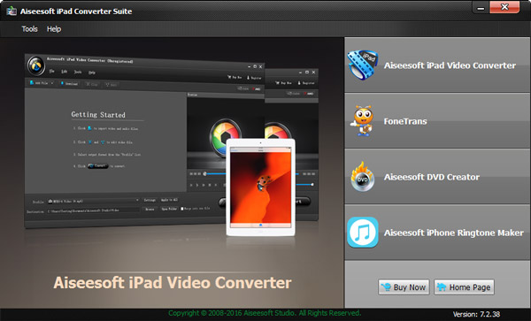 Screenshot of Aiseesoft iPad Converter Suite