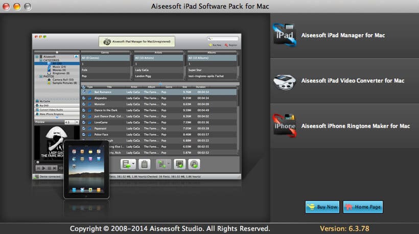 Aiseesoft iPad Software Pack for Mac Screenshot
