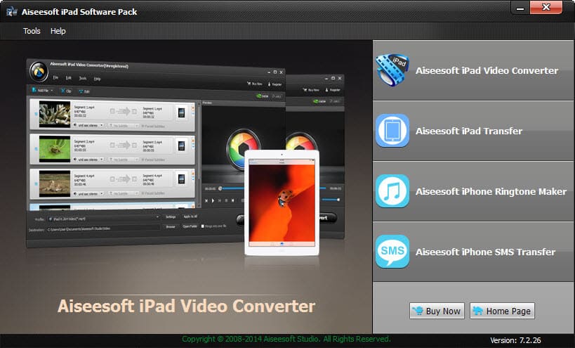 Convert your video movies and music to iPad, and manage your iPad files.