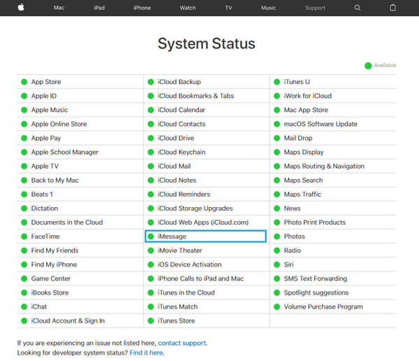 Apple's System Status