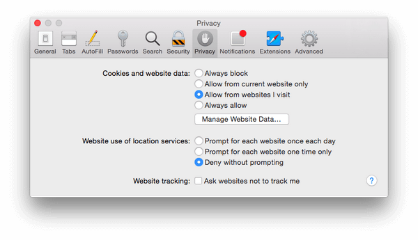 Manage Cookies on Mac