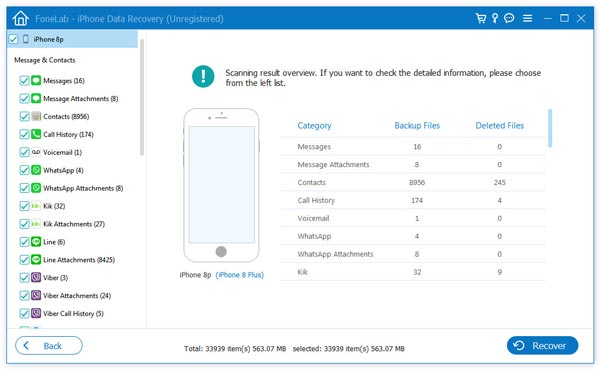 iOS Data Recovery Interface