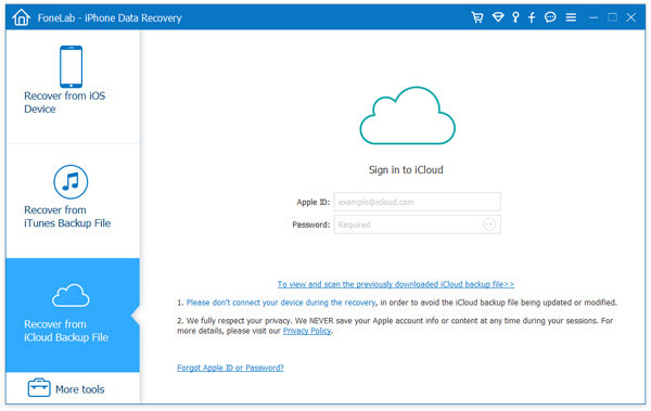 Recover data from iCloud