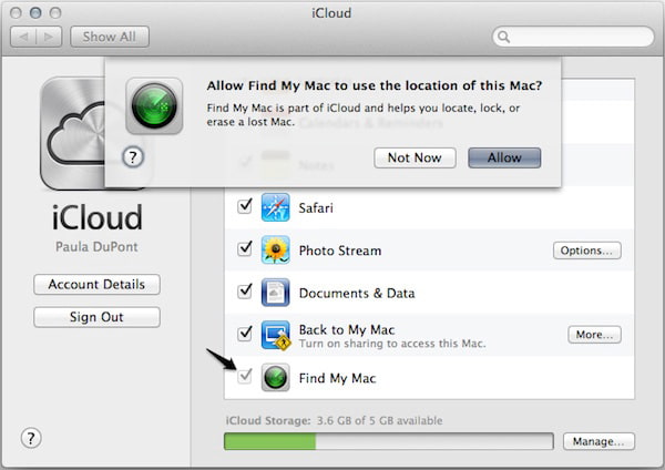 Turn off Find My Mac from Mac