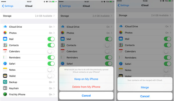 Restore Contacts from iCloud on iOS