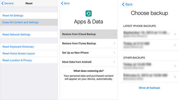 Restore iPhone from iCloud Backup