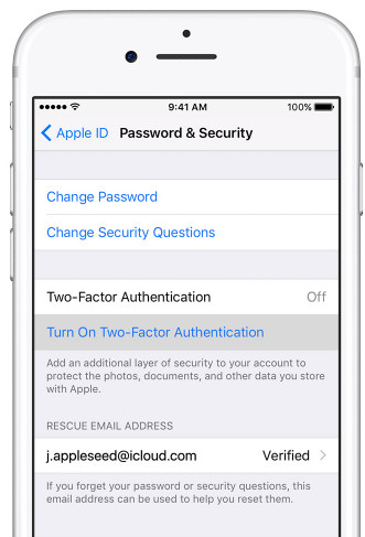 Turn on Two-Factor Authentication on iPhone