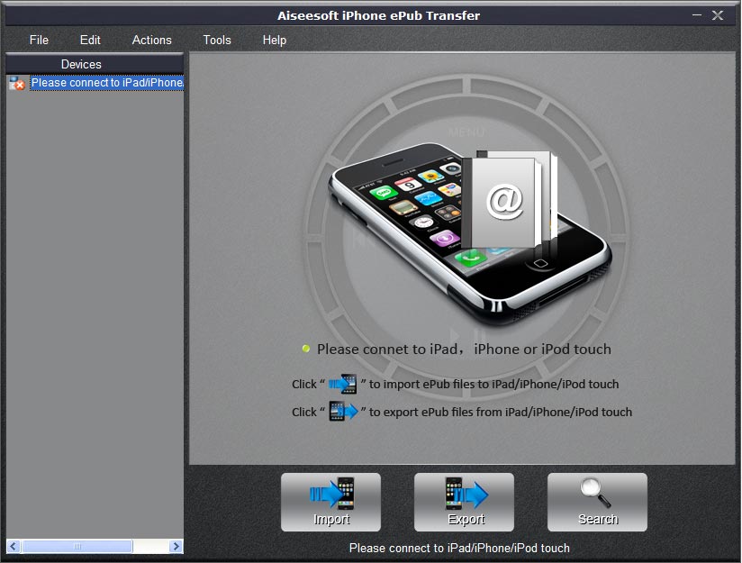 Aiseesoft iPhone ePub Transfer Screenshot