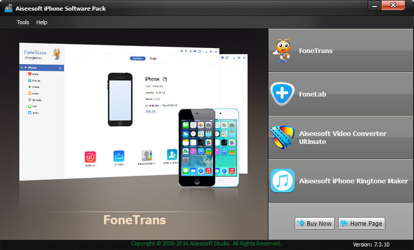 Convert any video/audio to iPhone, and transfer files between iPhone and PC.