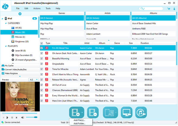 Transfer movies to iPod