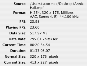 QuickTime info for iPod Video