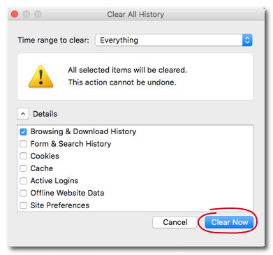 Clear Firefox History on Mac