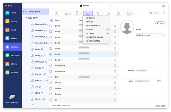 Export Contacts