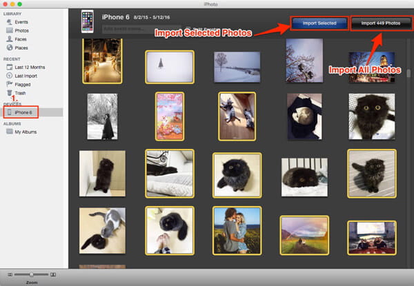 Import Photos from iPhone to Mac via iPhoto