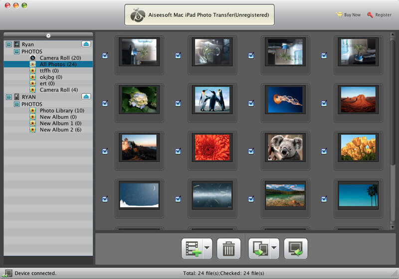 Aiseesoft Mac iPad Photo Transfer Screenshot