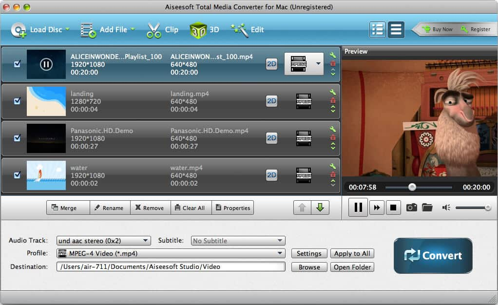 Screenshot of Aiseesoft Mac Media Converter Platinum