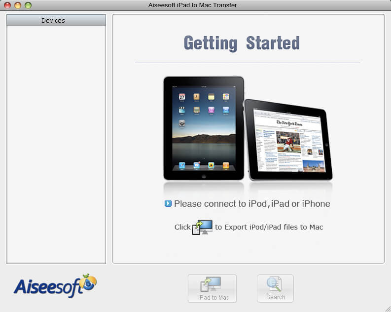 Screenshot of Aiseesoft iPad to Mac Transfer