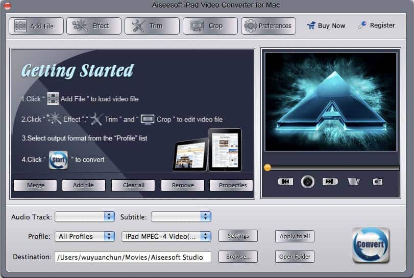 Screenshot of Aiseesoft iPad Video Converter for Mac