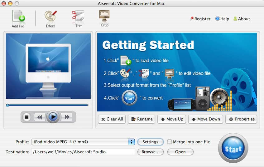 Aiseesoft Video Converter for Mac Screen shot