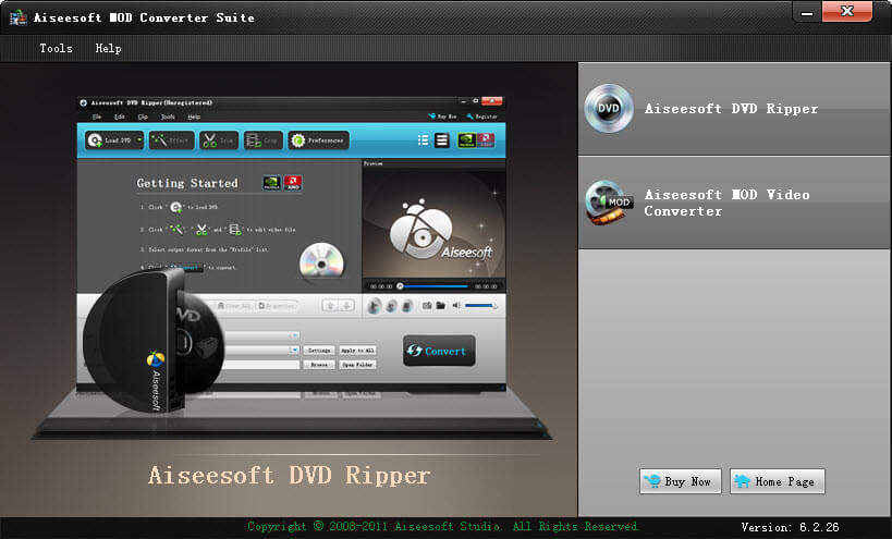 Rip any DVD disc and convert Mod files to all popular video and audio formats.