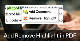Add Remove Highlight in PDF