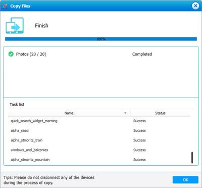 Transferring files between devices