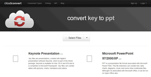 Convert Keynote to PowerPoint with cloudconvert