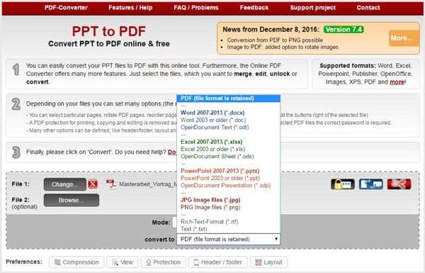 Change PPT to PDF