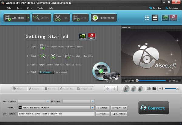 PSP Movie Converter - add file