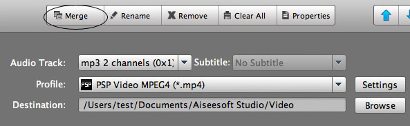PSP Video Converter for Mac - merge