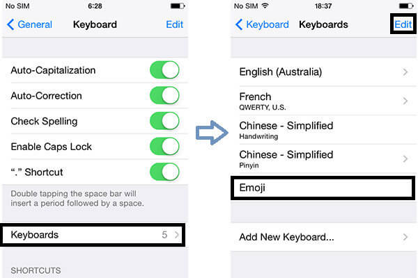 iPhone Delete Keyboard Emoji
