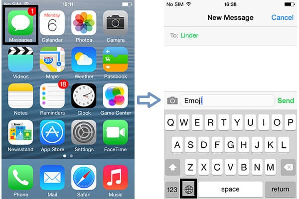 Use iPhone Emoji Keyboard in iPhone Messages App
