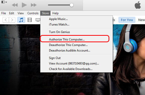 Authorize Computer on iTunes