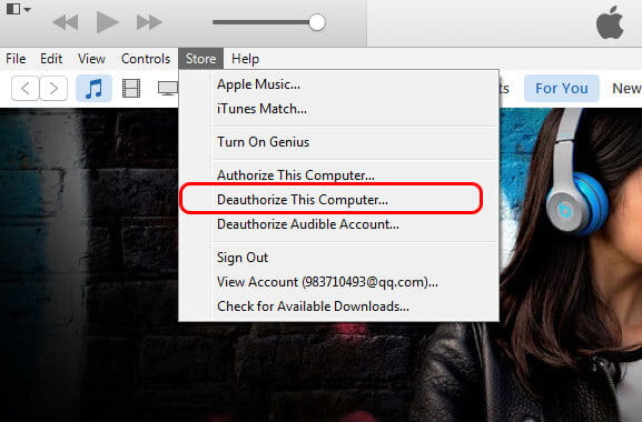 Deauthorize a Computer for iTunes