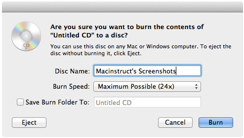 Burn CD to Mac