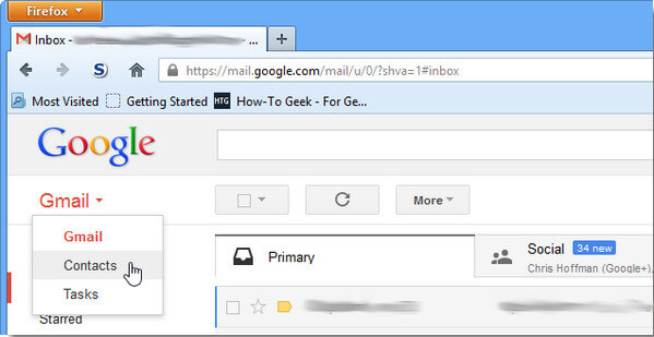 Click Gmail Contacts