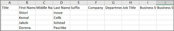 Export Outlook Contacts to Excel
