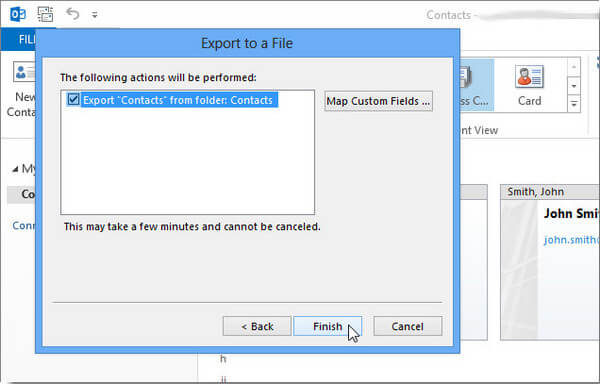 Make Suer to Export Outlook 2013 Contacts